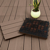 SOGA 11 pcs Light Chocolate DIY Wooden Composite Decking Tiles Garden Outdoor Backyard Flooring Home Decor - Cafe Supply