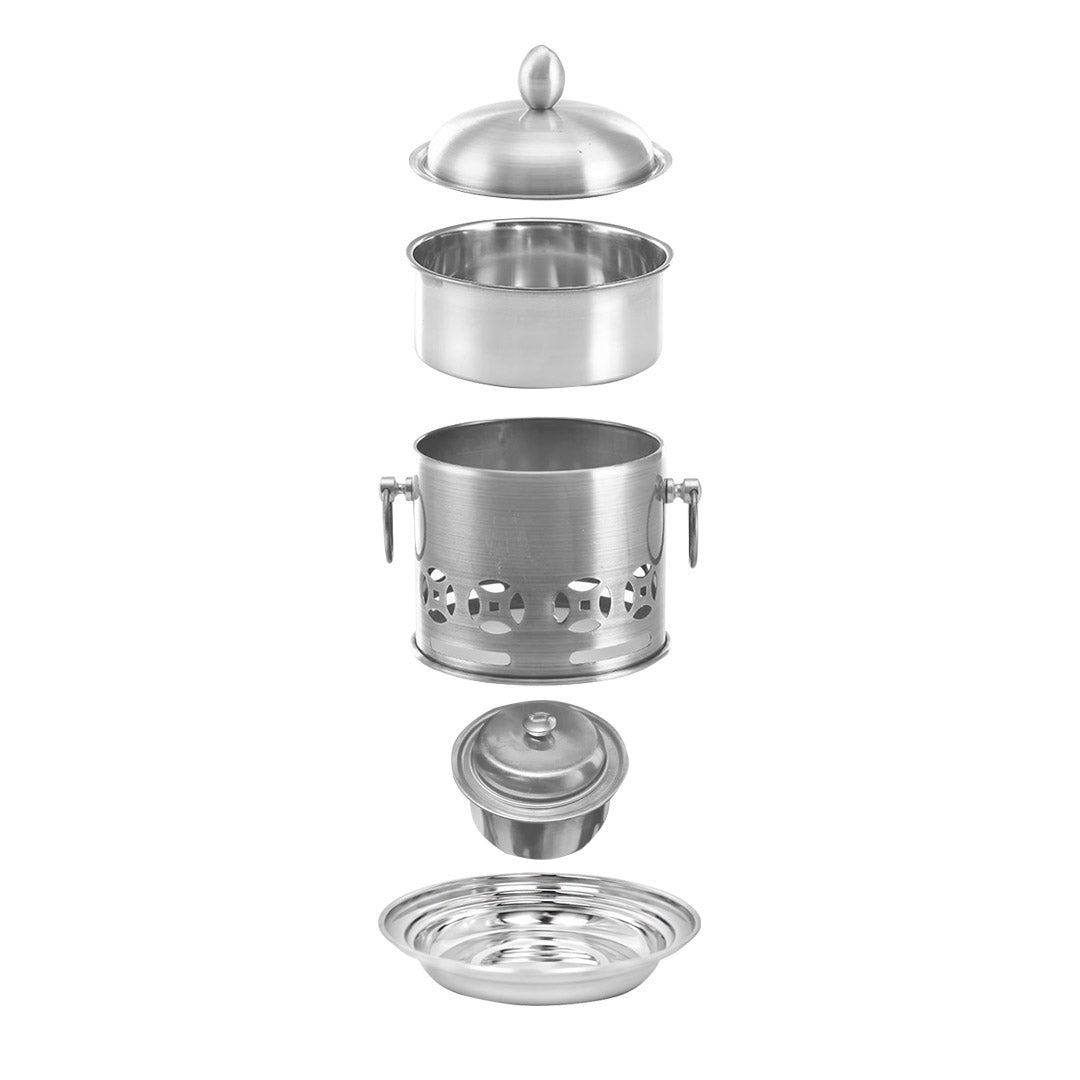 SOGA Stainless Steel Mini Asian Buffet Hot Pot Single Person Shabu Alcohol Stove Burner with Lid - Cafe Supply