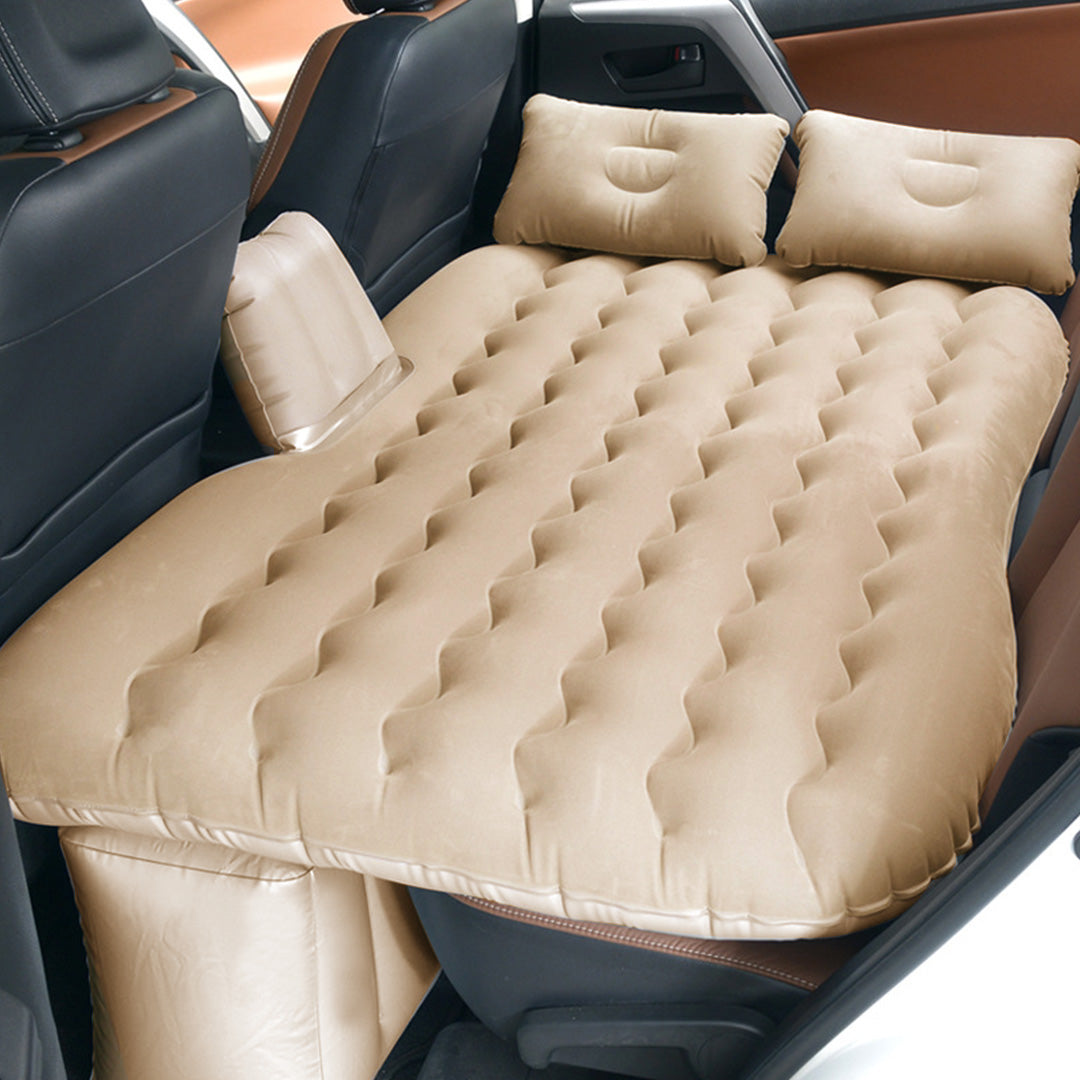 SOGA 2X Beige Ripple Inflatable Car Mattress Portable Camping Air Bed Travel Sleeping Kit Essentials - Cafe Supply