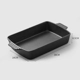 SOGA 38cm Cast Iron Rectangle Bread Cake Baking Dish Lasagna Roasting Pan - Cafe Supply