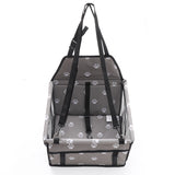 SOGA 2X Waterproof Pet Booster Car Seat Breathable Mesh Safety Travel Portable Dog Carrier Bag Grey - Cafe Supply