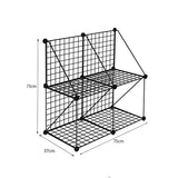 SOGA 2X Black Portable 4-Cube 2 Column Storage Organiser Foldable DIY Modular Grid Space Saving Shelf - Cafe Supply