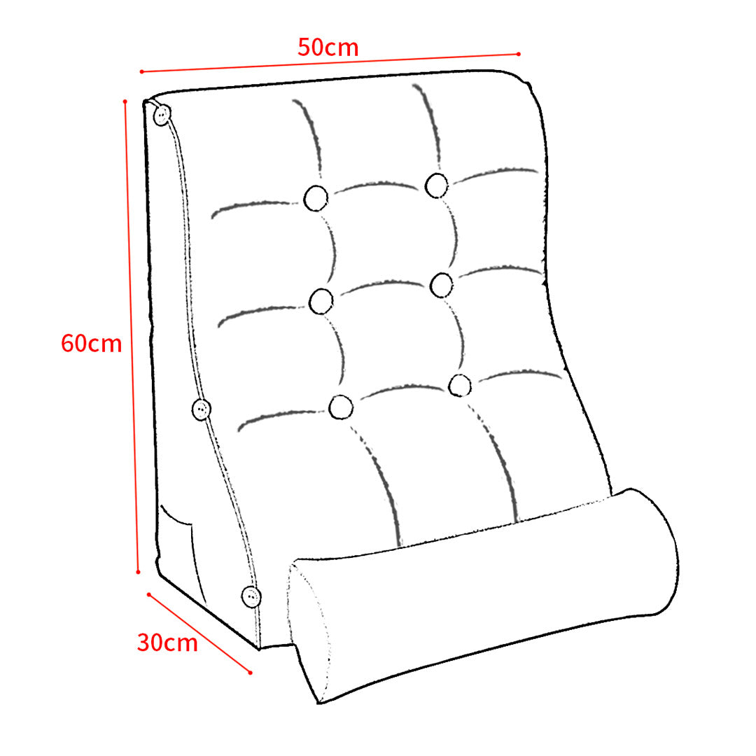 SOGA 2X 60cm Peach Triangular Wedge Lumbar Pillow Headboard Backrest Sofa Bed Cushion Home Decor - Cafe Supply