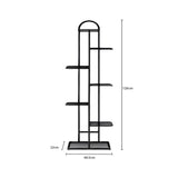 SOGA 2X 7 Tier 8 Pots Black Metal Plant Stand Flowerpot Display Shelf Rack Indoor Home Office Decor - Cafe Supply