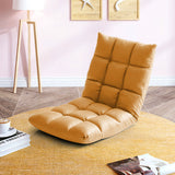 SOGA 4X Yellow Lounge Floor Recliner Adjustable Gaming Sofa Bed Foldable Indoor Outdoor Backrest Seat Home Office Decor - Cafe Supply
