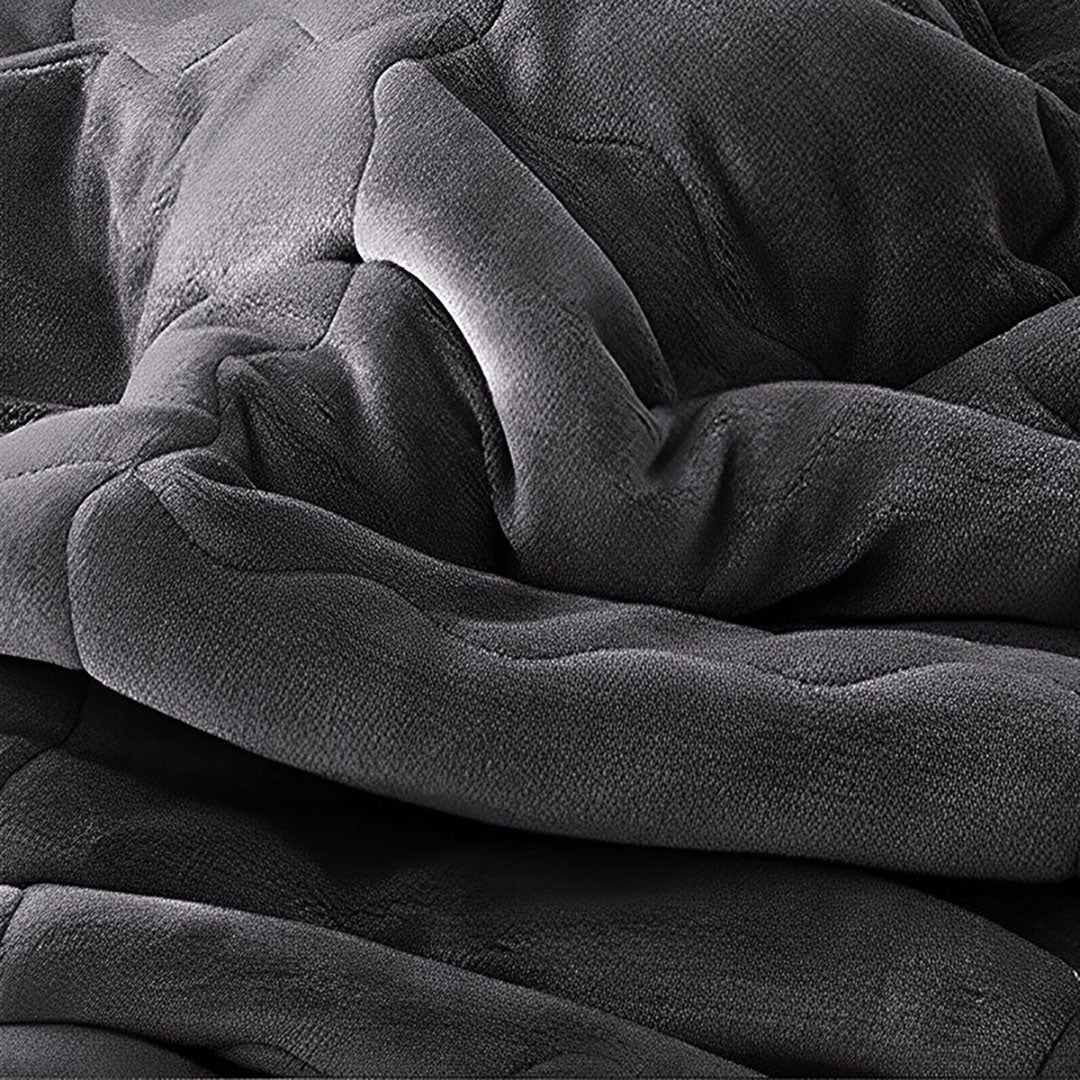 SOGA Dark Grey Throw Blanket Warm Cozy Double Sided Thick Flannel Coverlet Fleece Bed Sofa Comforter - Cafe Supply
