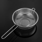 SOGA Stainless Steel Perforated Colander Fine Mesh Net Food Strainer Basket with Handle Skimmer Sieve Set - Cafe Supply