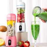 SOGA 2X 380ml Portable Mini USB Rechargeable Handheld Fruit Mixer Juicer Pink - Cafe Supply