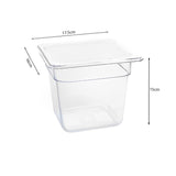 SOGA 150mm Clear Gastronorm GN Pan 1/6 Food Tray Storage Bundle of 2 with Lid - Cafe Supply