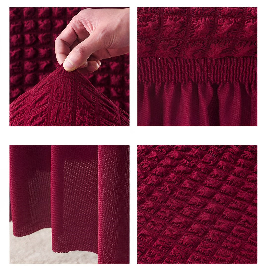SOGA Burgundy Chair Cover Seat Protector with Ruffle Skirt Stretch Slipcover Wedding Party Home Decor - Cafe Supply