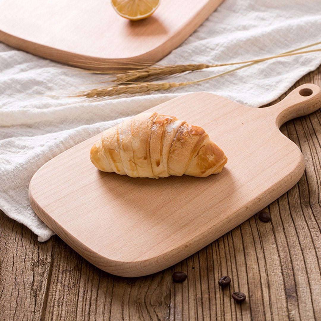 SOGA 33cm Brown Rectangle Wooden Serving Tray Chopping Board Paddle with Handle Home Decor - Cafe Supply