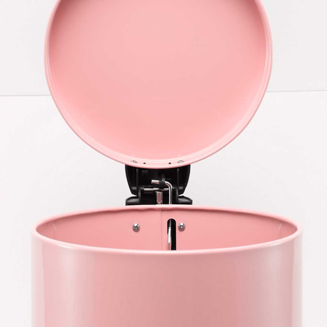 SOGA 2X 12L Foot Pedal Stainless Steel Rubbish Recycling Garbage Waste Trash Bin Round Pink - Cafe Supply