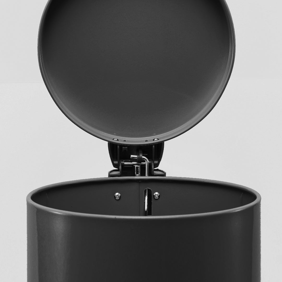 SOGA 2X Foot Pedal Stainless Steel Rubbish Recycling Garbage Waste Trash Bin Round 12L Black - Cafe Supply