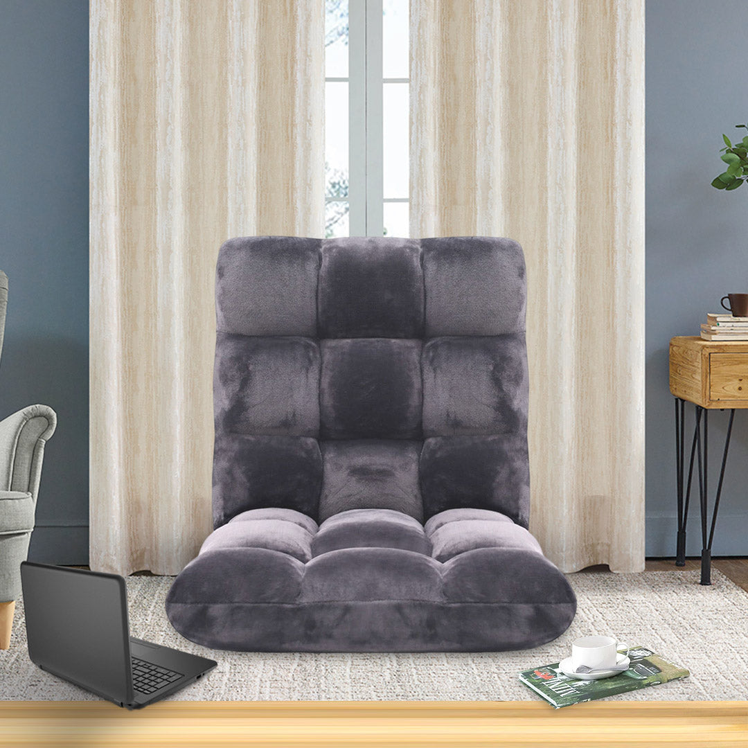 SOGA 4X Floor Recliner Folding Lounge Sofa Futon Couch Folding Chair Cushion Grey - Cafe Supply