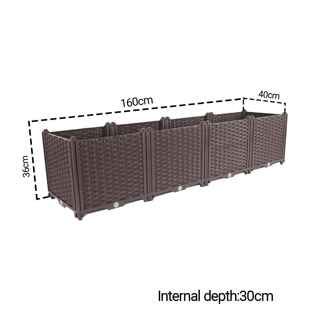SOGA 2X 160cm Raised Planter Box Vegetable Herb Flower Outdoor Plastic Plants Garden Bed Deepen - Cafe Supply