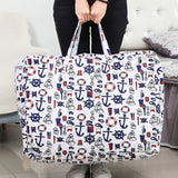 SOGA 2X Nautical Icons Large Storage Luggage Bag Double Zipper Foldable Travel Organiser Essentials - Cafe Supply