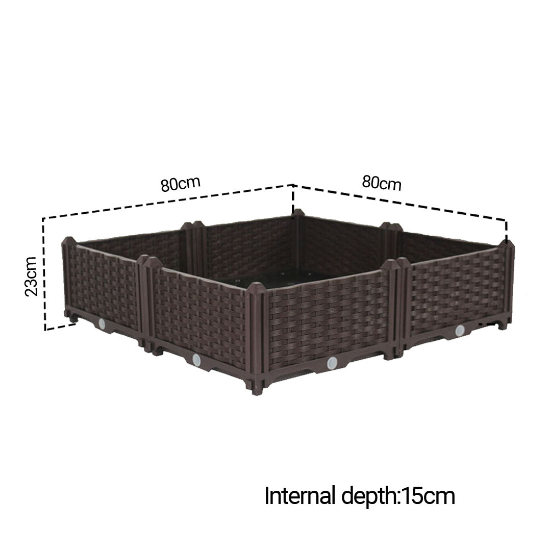 SOGA 2X 80cm Raised Planter Box Vegetable Herb Flower Outdoor Plastic Plants Garden Bed - Cafe Supply