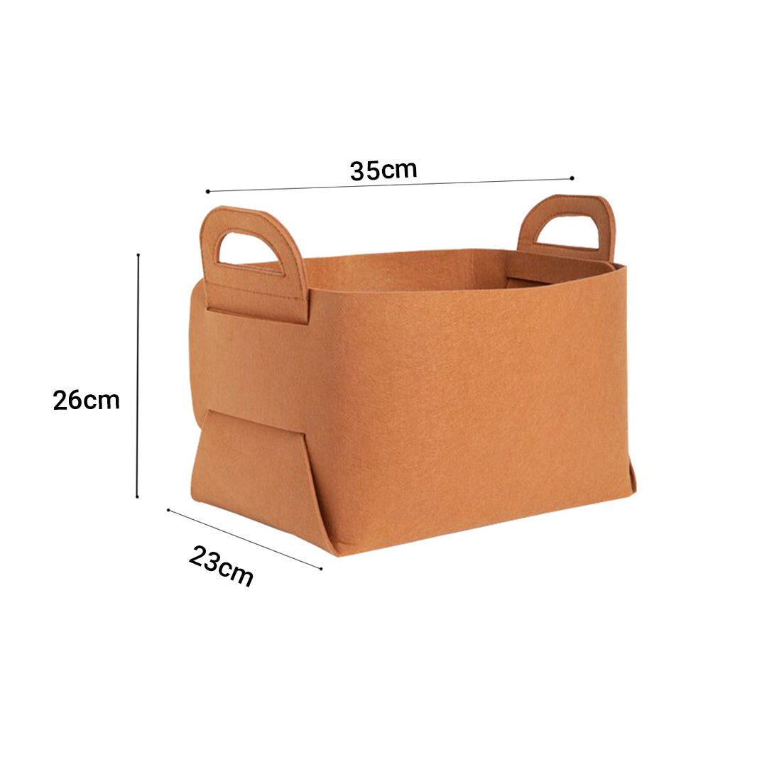 SOGA 4X Large Coffee Foldable Felt Storage Portable Collapsible Bag Home Office Foldable Organiser with Carry Handles - Cafe Supply