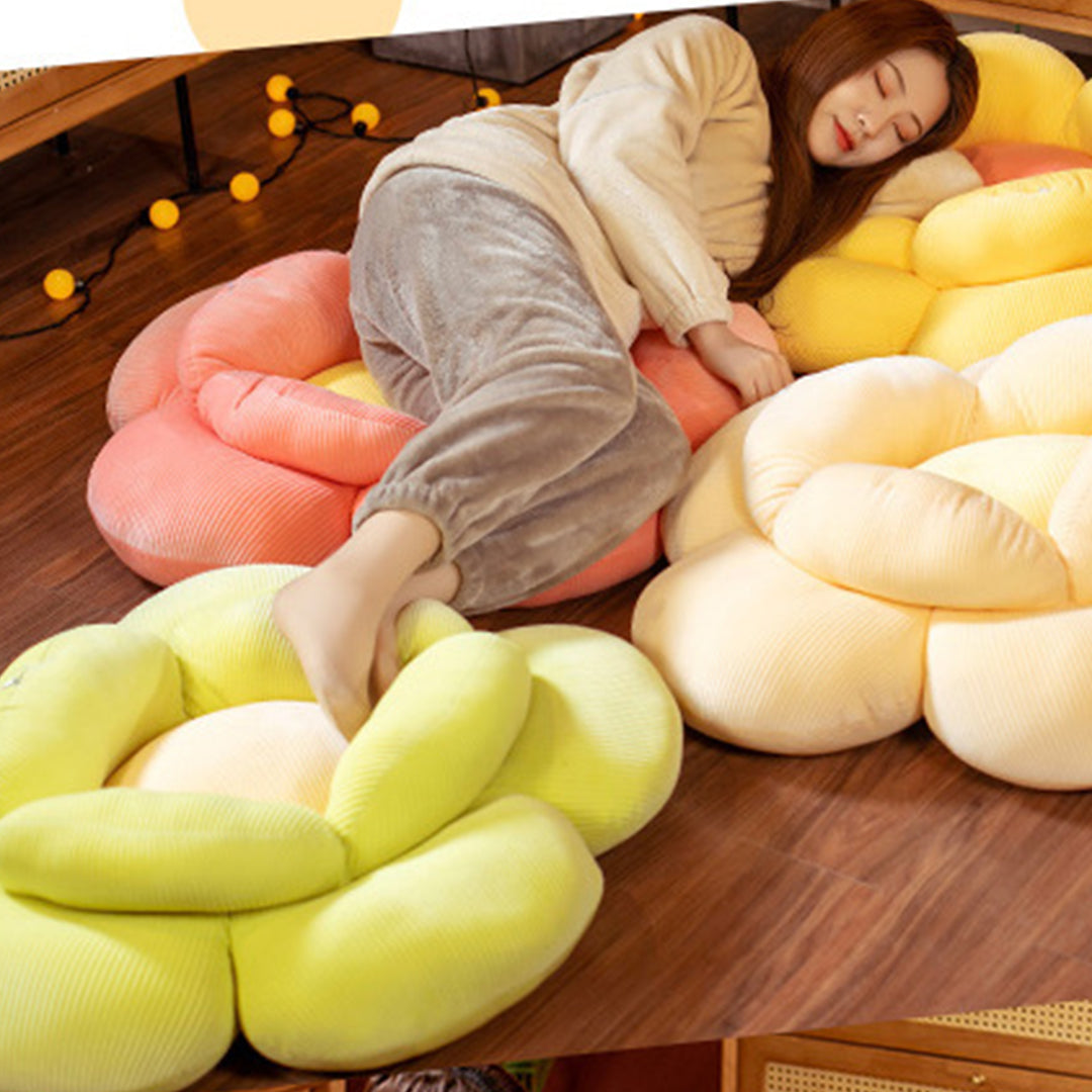 SOGA 2X Beige Double Flower Shape Cushion Soft Bedside Floor Plush Pillow Home Decor - Cafe Supply