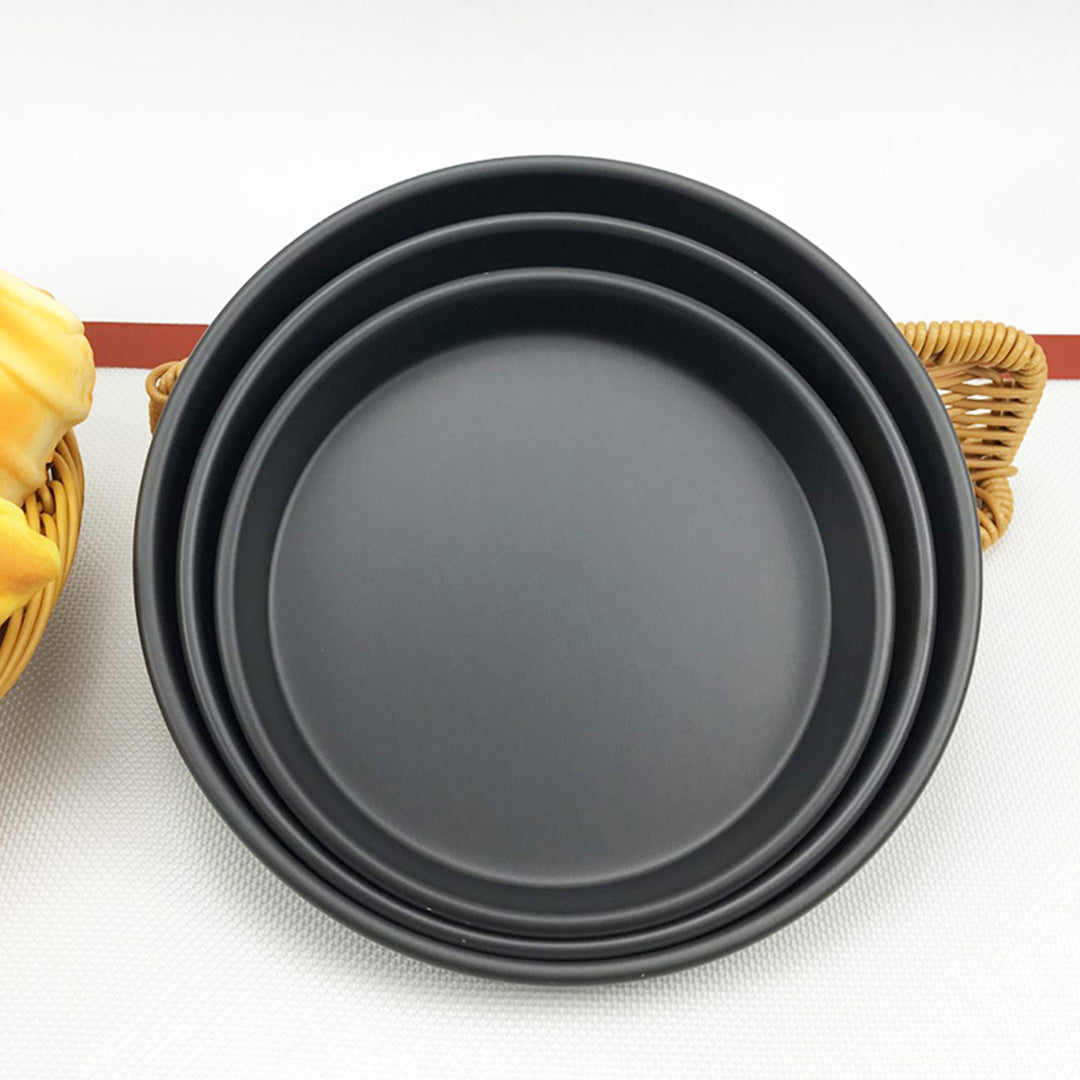 SOGA 2X 9-inch Round Black Steel Non-stick Pizza Tray Oven Baking Plate Pan - Cafe Supply