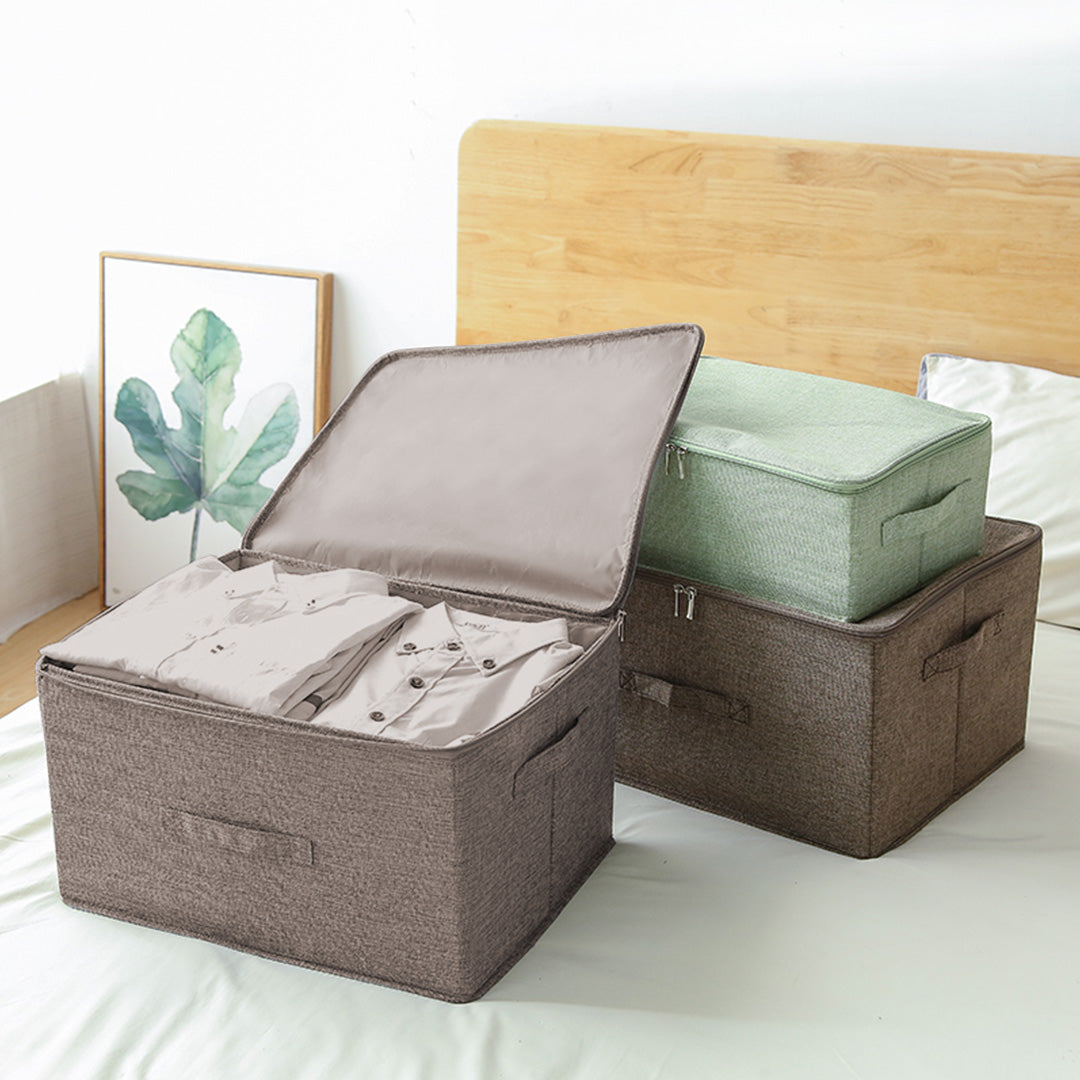 SOGA 2X Coffee Large Portable Double Zipper Storage Box Moisture Proof Clothes Basket Foldable Home Organiser - Cafe Supply
