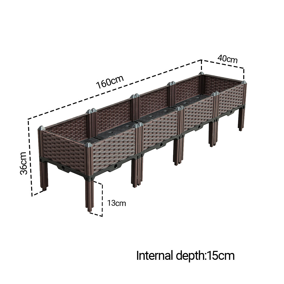 SOGA 160cm Raised Planter Box Vegetable Herb Flower Outdoor Plastic Plants Garden Bed with Legs - Cafe Supply