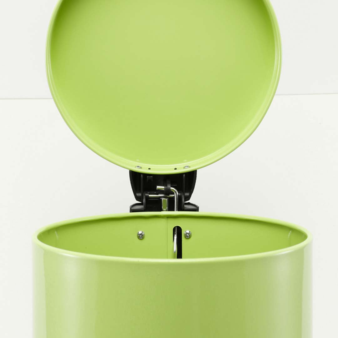 SOGA Foot Pedal Stainless Steel Rubbish Recycling Garbage Waste Trash Bin Round 12L Green - Cafe Supply