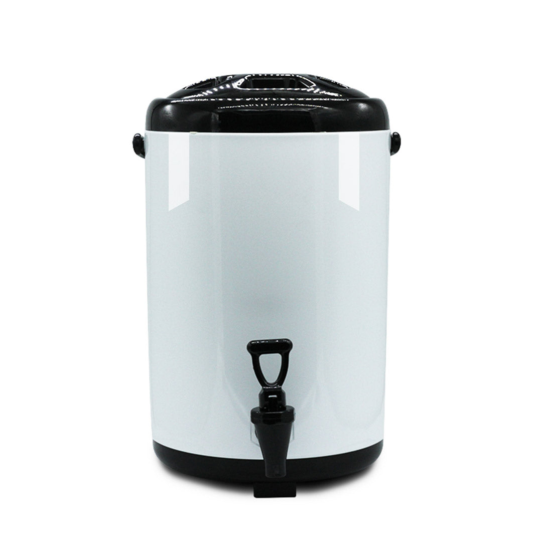 SOGA 2X 10L Stainless Steel Insulated Milk Tea Barrel Hot and Cold Beverage Dispenser Container with Faucet White - Cafe Supply