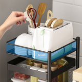 SOGA 5 Tier Steel Square Rotating Kitchen Cart Multi-Functional Shelves Portable Storage Organizer with Wheels - Cafe Supply