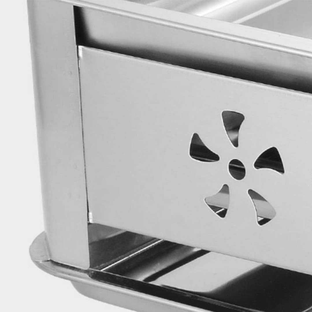 4X 45CM Portable Stainless Steel Outdoor Chafing Dish BBQ Fish Stove Grill Plate - Cafe Supply