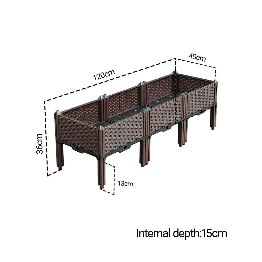 SOGA 2X 120cm Raised Planter Box Vegetable Herb Flower Outdoor Plastic Plants Garden Bed with Legs Deepen - Cafe Supply
