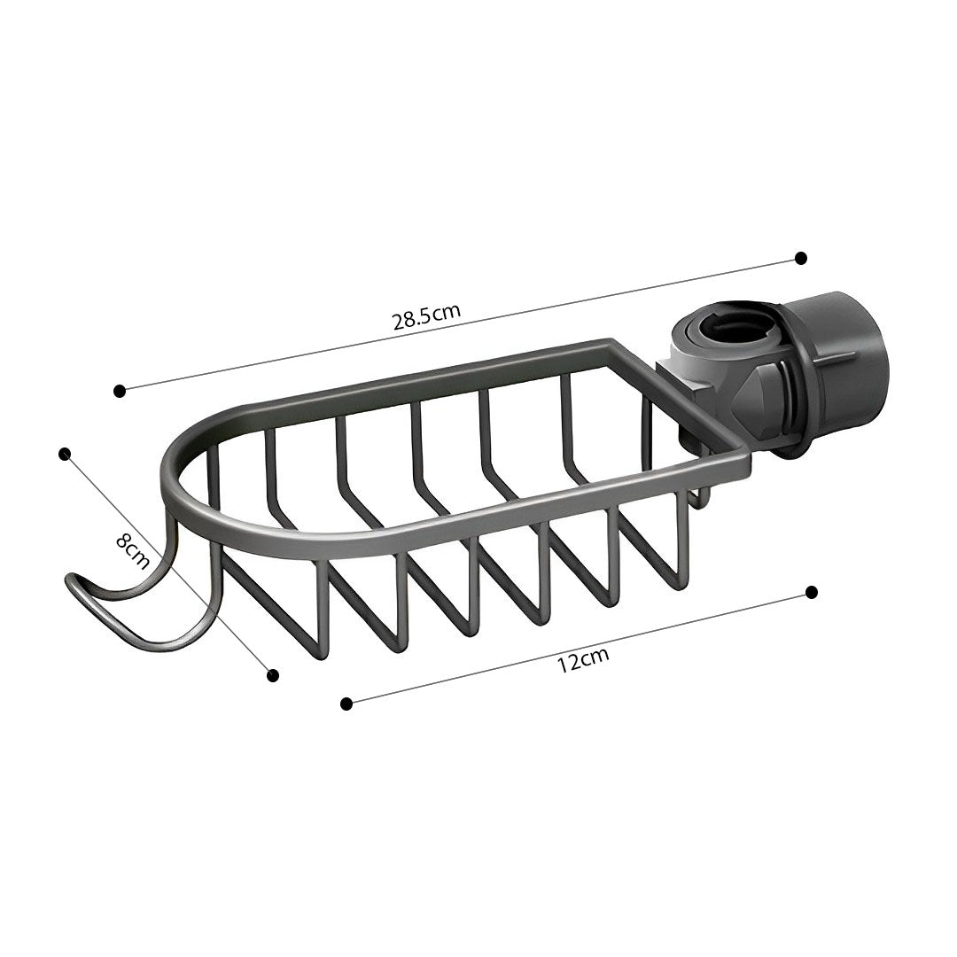 SOGA Dark Grey Single Kitchen Sink Organiser Faucet Soap Sponge Caddy Rack Storage Drainer - Cafe Supply