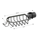 SOGA Dark Grey Single Kitchen Sink Organiser Faucet Soap Sponge Caddy Rack Storage Drainer - Cafe Supply
