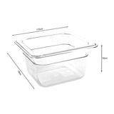 SOGA 100mm Clear Gastronorm GN Pan 1/6 Food Tray Storage Bundle of 2 with Lid - Cafe Supply