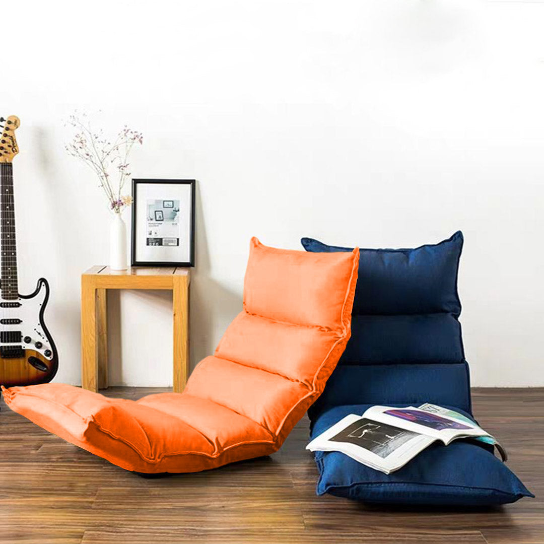 SOGA 2X Foldable Tatami Floor Sofa Bed Meditation Lounge Chair Recliner Lazy Couch Orange - Cafe Supply