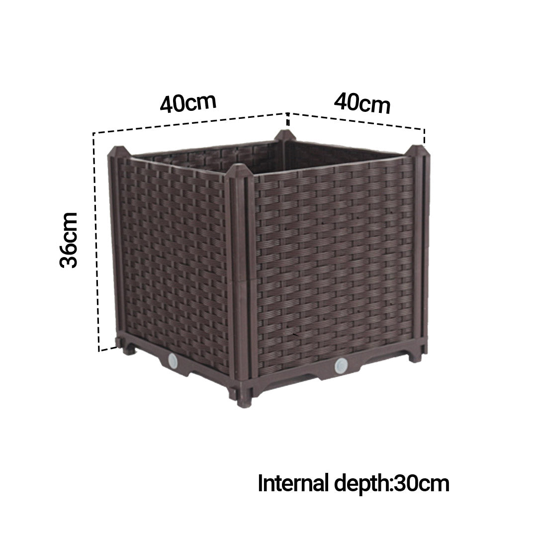 SOGA 2X 40cm Raised Planter Box Vegetable Herb Flower Outdoor Plastic Plants Garden Bed - Cafe Supply