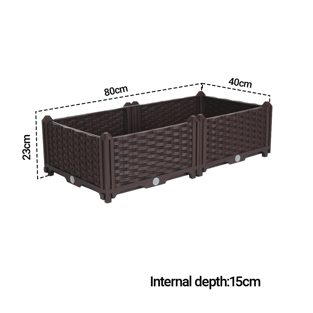 SOGA 2X 80cm Raised Planter Box Vegetable Herb Flower Outdoor Plastic Plants Garden Bed - Cafe Supply