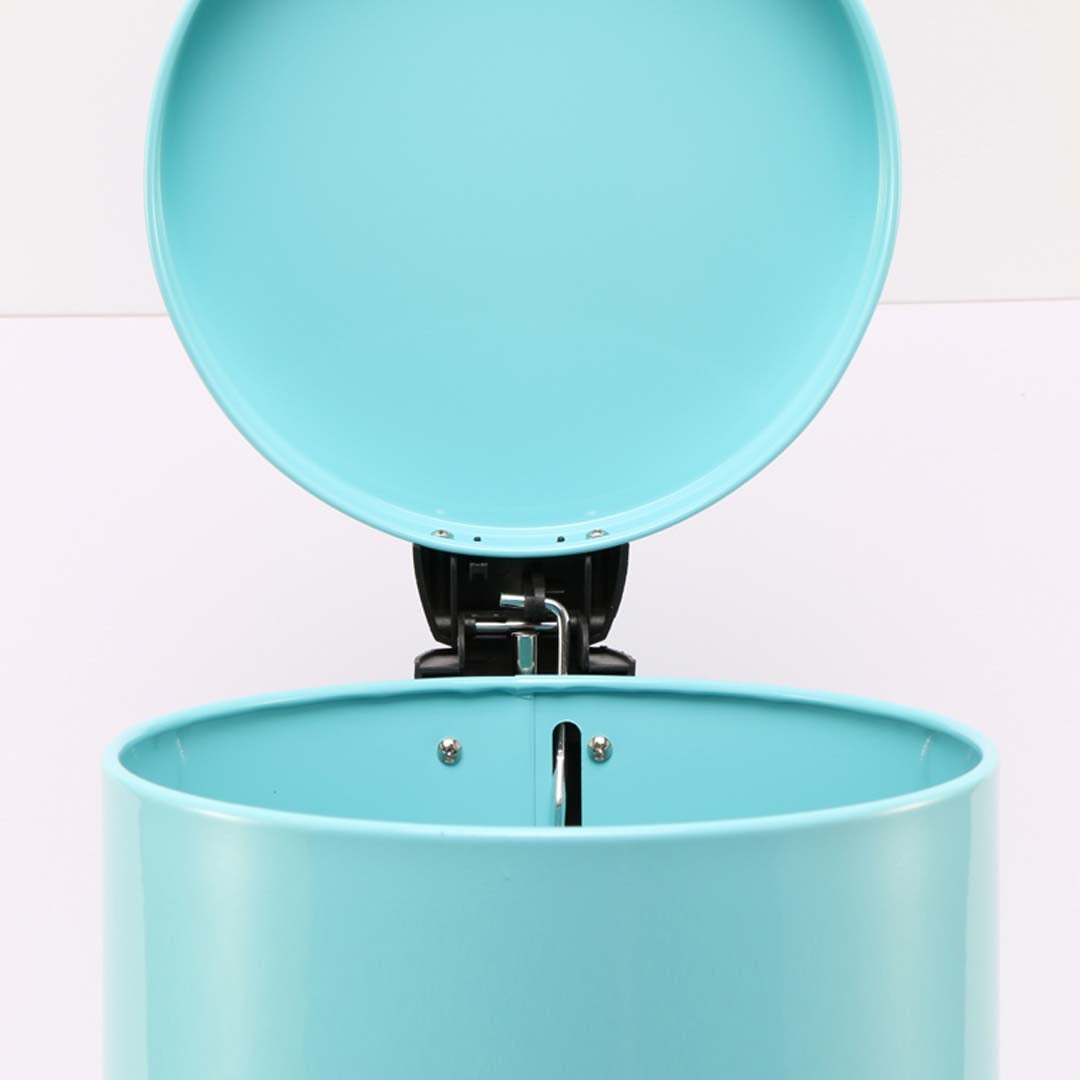 SOGA Foot Pedal Stainless Steel Rubbish Recycling Garbage Waste Trash Bin Round 7L Blue - Cafe Supply