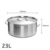 SOGA Stock Pot 23L Top Grade Thick Stainless Steel Stockpot 18/10 - Cafe Supply