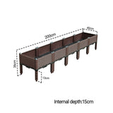 SOGA 2X 200cm Raised Planter Box Vegetable Herb Flower Outdoor Plastic Plants Garden Bed with Legs - Cafe Supply