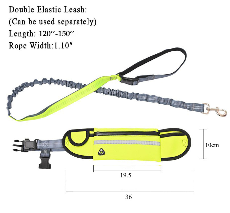 SOGA 2X Yellow Adjustable Hands-Free Pet Leash Bag Dog Lead Walking Running Jogging Pet Essentials - Cafe Supply