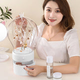 SOGA 2X White 360 Degree Rotating LED Light 2 Layered Jewelry Storage Box Waterproof Dustproof Accessories Organiser - Cafe Supply