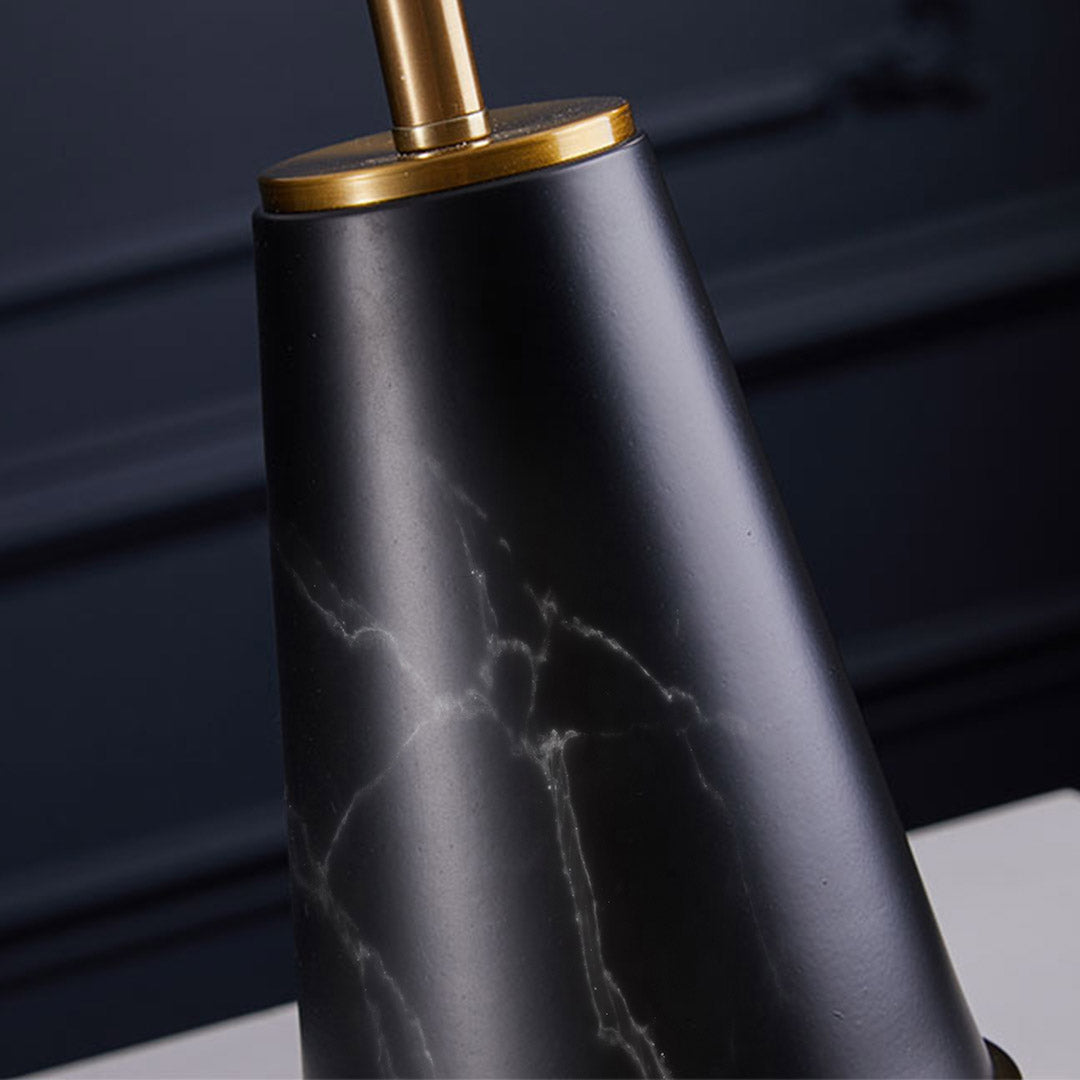 SOGA 2X 68cm Black Marble Bedside Desk Table Lamp Living Room Shade with Cone Shape Base - Cafe Supply
