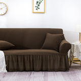 SOGA 4-Seater Coffee Sofa Cover with Ruffled Skirt Couch Protector High Stretch Lounge Slipcover Home Decor - Cafe Supply
