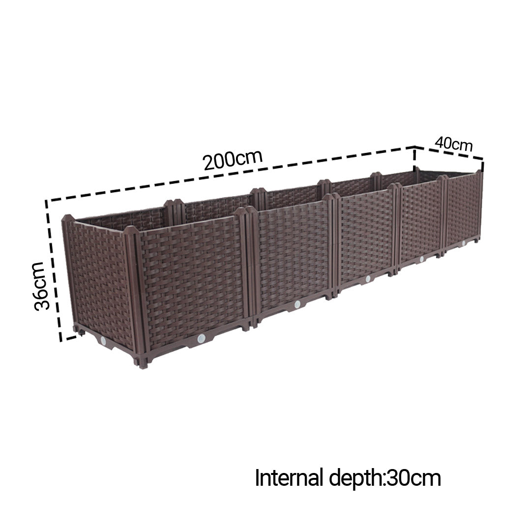 SOGA 2X 200cm Raised Planter Box Vegetable Herb Flower Outdoor Plastic Plants Garden Bed Deepen - Cafe Supply
