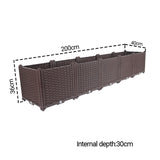 SOGA 2X 200cm Raised Planter Box Vegetable Herb Flower Outdoor Plastic Plants Garden Bed Deepen - Cafe Supply
