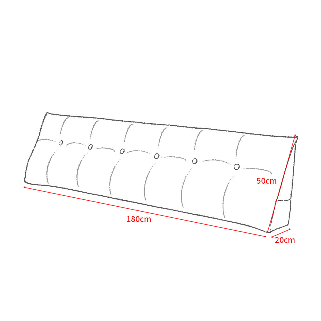 SOGA 2X 180cm Beige Triangular Wedge Bed Pillow Headboard Backrest Bedside Tatami Cushion Home Decor - Cafe Supply