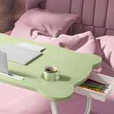 SOGA 2X  Green Portable Bed Table Adjustable Folding Mini Desk With Mini Drawer and Cup-Holder Home Decor - Cafe Supply