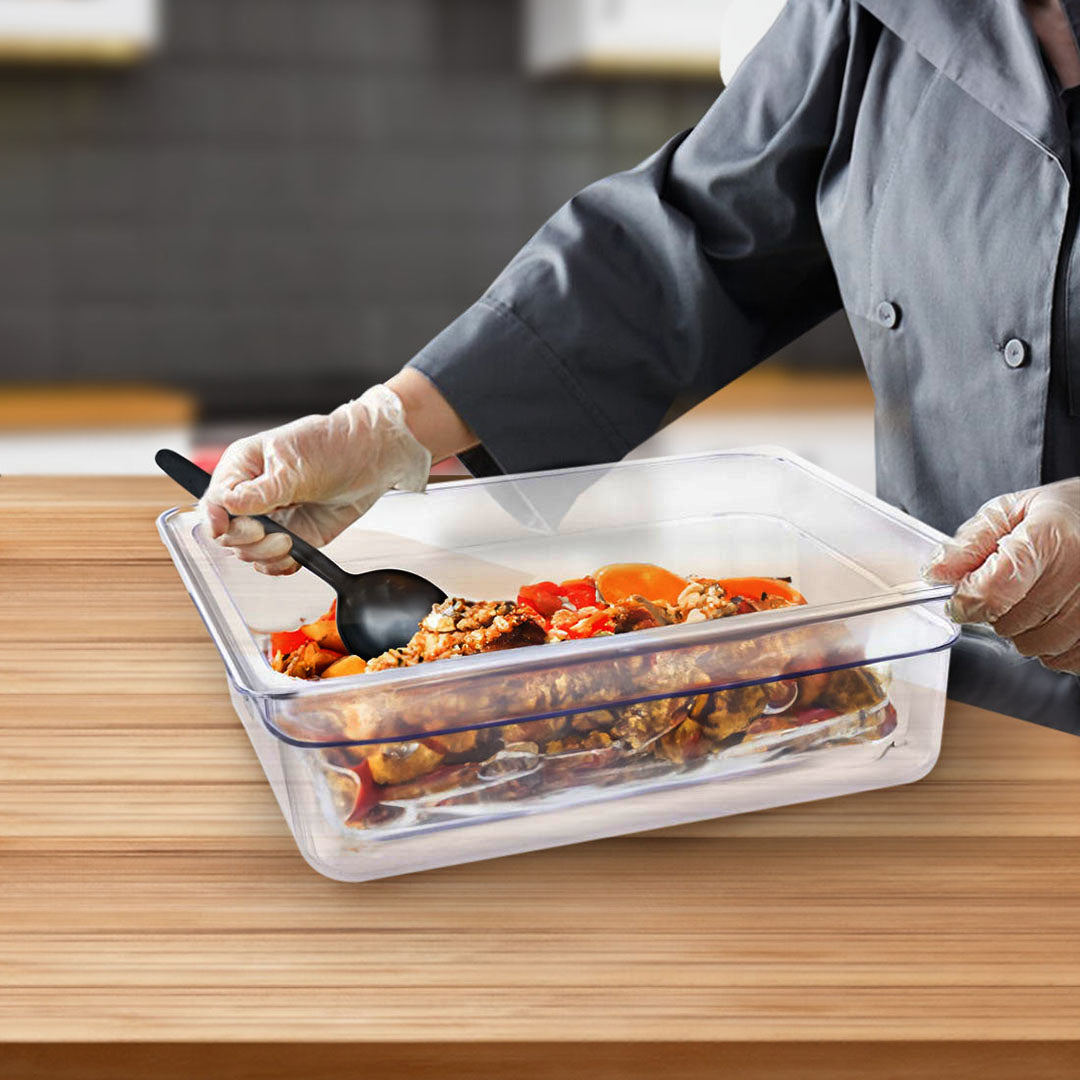 SOGA 150mm Clear Gastronorm GN Pan 1/2 Food Tray Storage Bundle of 2 - Cafe Supply