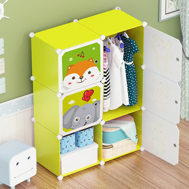 SOGA 6 Cubes Animal Design Portable Wardrobe Divide-Grid Modular Storage Organiser Foldable Closet - Cafe Supply